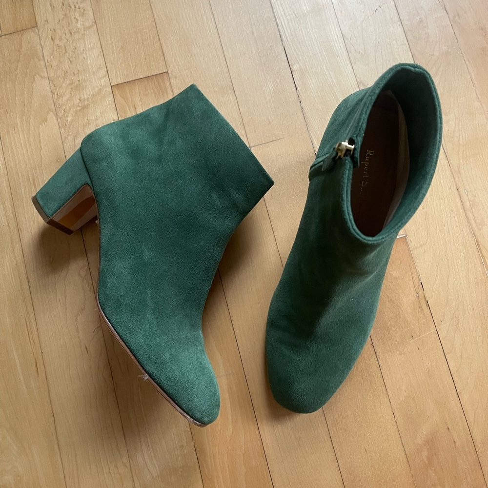 Rupert Sanderson Green Suede Booties